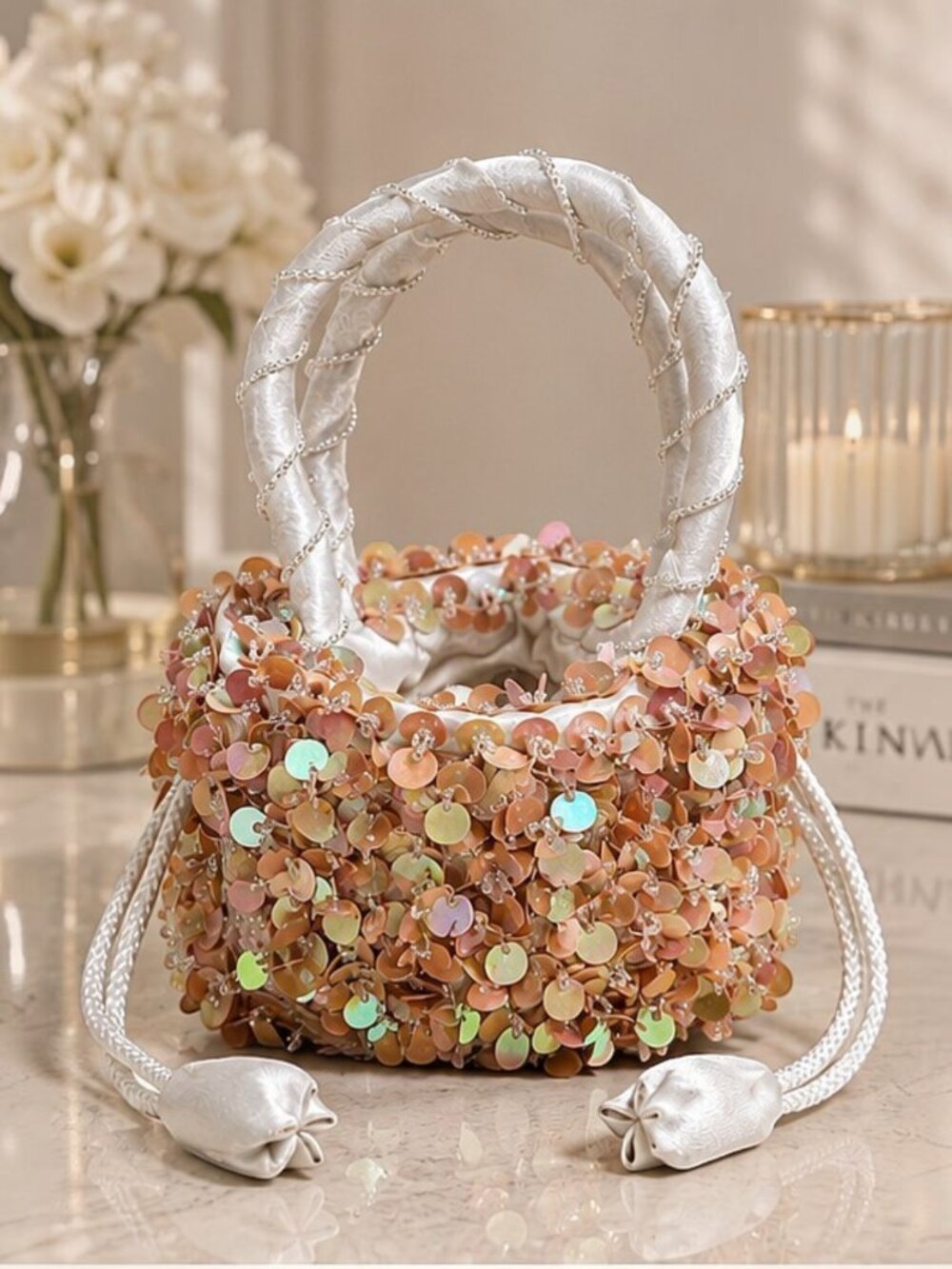 Seduire Classic Fashion Sequin Evening Bag Iridescent Mini Purse Made Korea Y2K - Picture 2 of 8